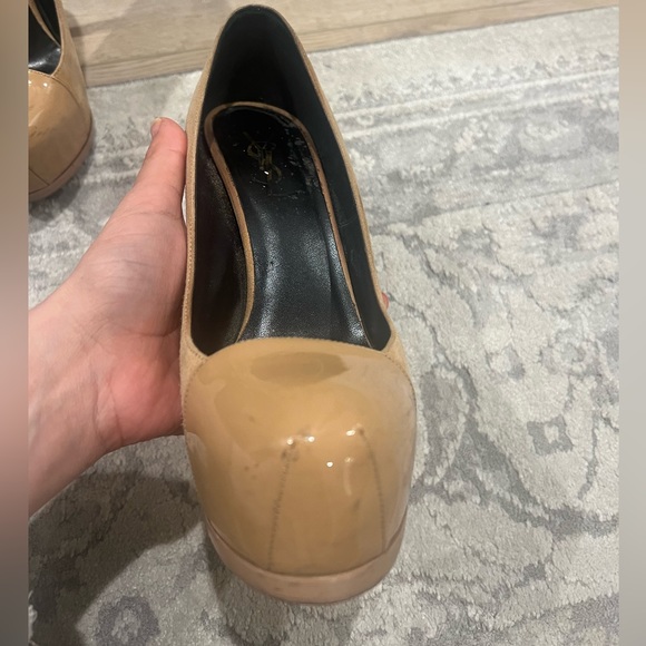 Yves Saint Laurent Tribtoo Suede and Patent Leather heal - Picture 3 of 12